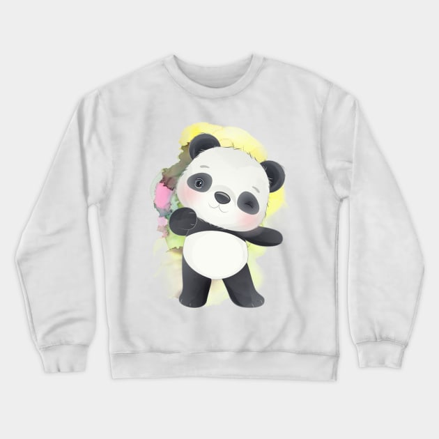 Hello I am Cute Panda - Adorable Panda - Kawaii Panda Crewneck Sweatshirt by Suga Collection